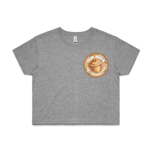 Golden Acorns Cropped Tee with Acorn Sleeve Thumbnail